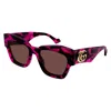Gucci Brown Cat Eye Ladies Sunglasses Gg1422s 004 55 In Pink