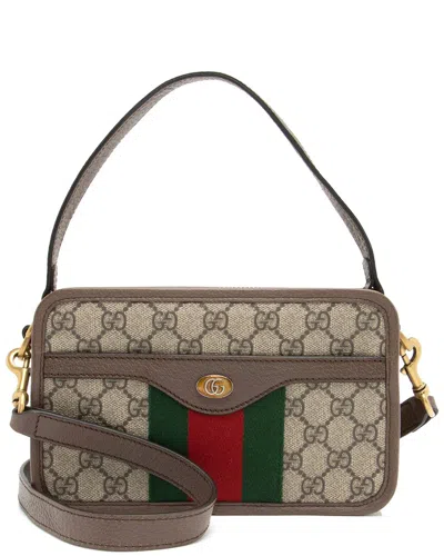 Gucci Brown Coated Canvas In Multi