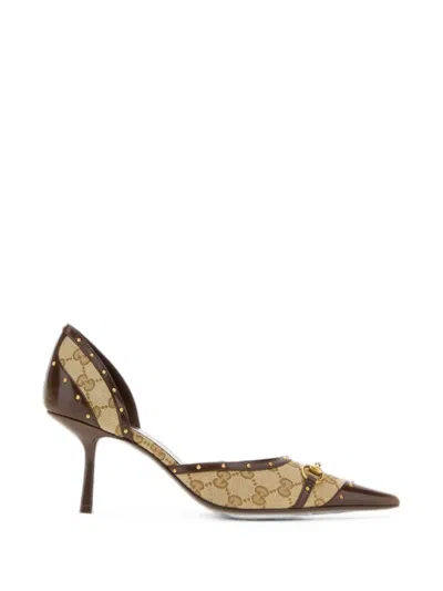 Gucci Brown Color Block Pumps