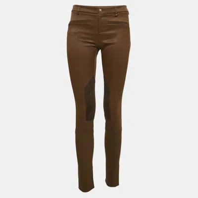 Pre-owned Gucci Brown Cotton Blend Gabardine Breeches Pants S