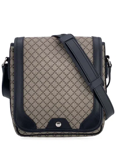 GUCCI GUCCI BROWN COTTON CROSSBODY (AUTHENTIC PRE-LOVED)