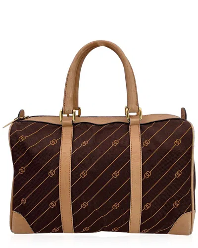Gucci Brown Cotton Handbag (authentic Pre-loved)