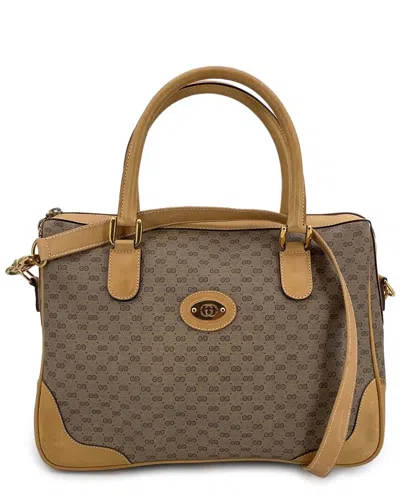 Gucci Brown Cotton Handbag (authentic Pre-loved)