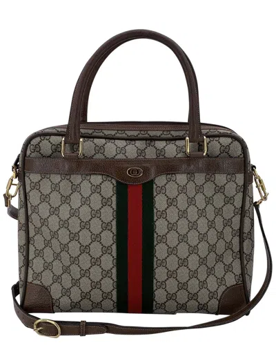 Gucci Brown Cotton Handbag (authentic Pre-loved)