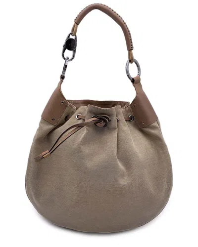 GUCCI GUCCI BROWN COTTON HOBO BAG (AUTHENTIC PRE-LOVED)