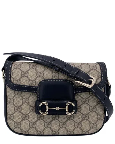 Gucci Brown Cotton Horsebit 1955 Crossbody (authentic Pre-loved) In Multi