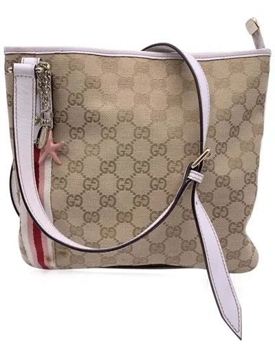 Gucci Brown Cotton Joliecoeur Shoulder Bag (authentic Pre-loved) In Neutral
