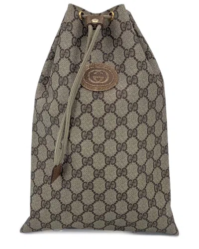 GUCCI GUCCI BROWN COTTON OPHIDIA CLUTCH (AUTHENTIC PRE-LOVED)