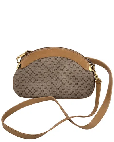 Gucci Brown Cotton Ophidia Zip Crossbody (authentic Pre-loved)