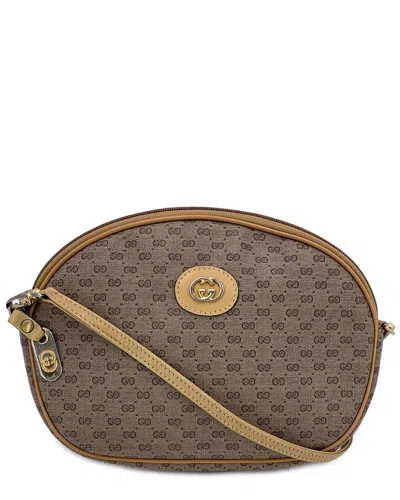 Gucci Brown Cotton Ophidia Zip Crossbody (authentic Pre-loved)