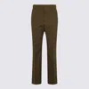 Gucci Gg Jacquard Cotton-blend Bootcut Pants In Green