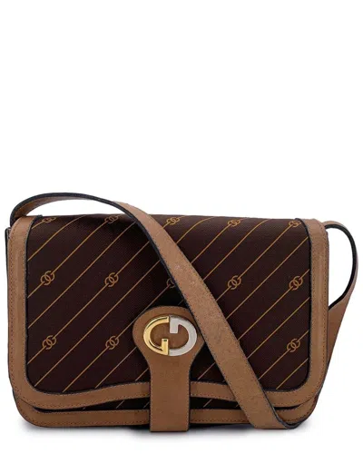 GUCCI GUCCI BROWN COTTON SHOULDER BAG (AUTHENTIC PRE-LOVED)