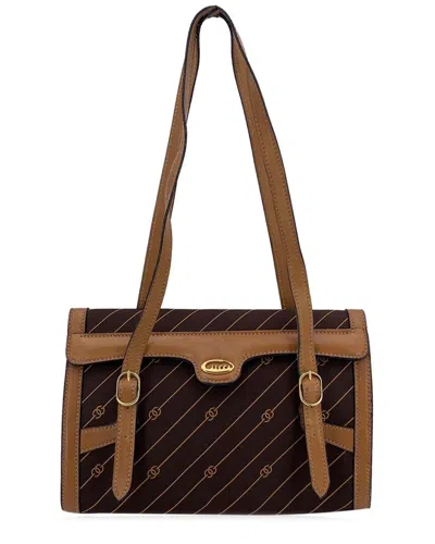 GUCCI GUCCI BROWN COTTON SHOULDER BAG (AUTHENTIC PRE-LOVED)