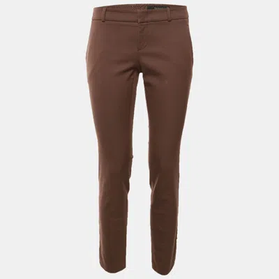 Pre-owned Gucci Brown Cotton Tapered Leg Pants S