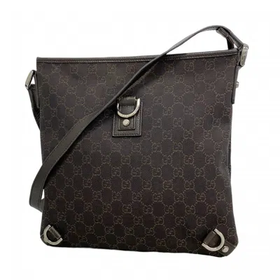 Pre-owned Gucci Brown Denim Shoulder Bag ()