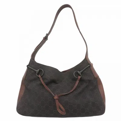 Pre-owned Gucci Brown Denim Shoulder Bag ()