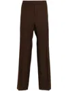 Gucci Casual Pants With Elastic Waist And Contrasting Side Band In Brown