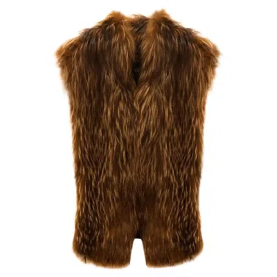 Pre-owned Gucci Brown Fur Vest