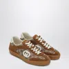 Gucci Brown G75 Sneaker In Suede And Gg Fabric In Brown