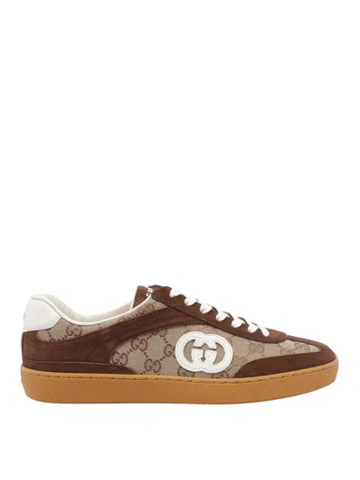 Gucci Men G75 Low-top Supreme Gg Fabric And Suede Sneakers In Multi