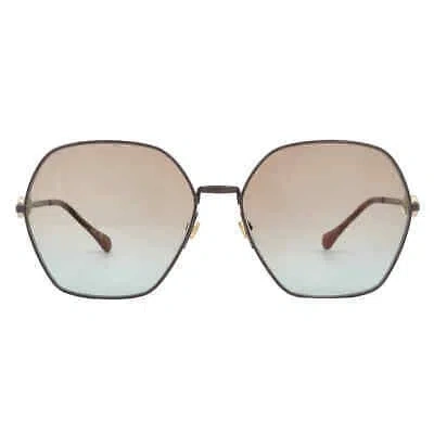 Pre-owned Gucci Brown Geometric Ladies Sunglasses Gg1335s 004 62 Gg1335s 004 62