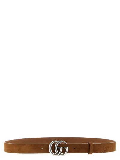 GUCCI BROWN GG BUCKLE BELT