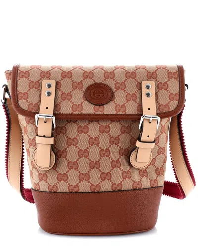 Gucci Brown Gg Canvas & Leather Children's Interlocking G Patch Flap Messenger  Bag (authentic Pre-l