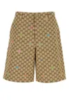 Gucci Gg Fabric Bermuda Shorts In Brown
