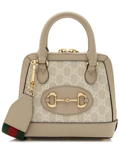 Gucci Brown Gg Canvas Horsebit 1955 Mini Satchel (authentic Pre-loved)