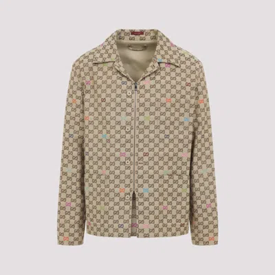 GUCCI MEN BROWN GG CANVAS JACKET, M LUXURY JACKETS FOR MEN DARVEYS
