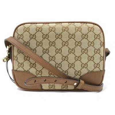 Pre-owned Gucci Brown Gg Canvas Leather Shoulder Bag ()