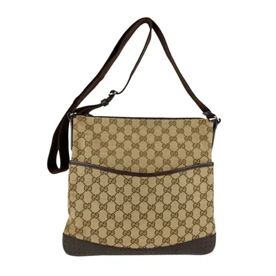 Pre-owned Gucci Brown Gg Canvas Leather Shoulder Bag ()
