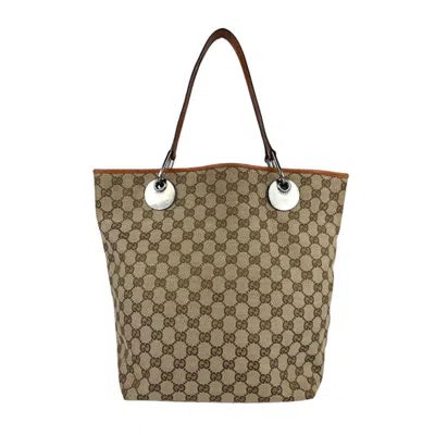 Pre-owned Gucci Brown Gg Canvas Leather Shoulder Bag ()