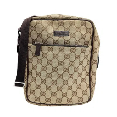 Pre-owned Gucci Brown Gg Canvas Leather Shoulder Bag ()