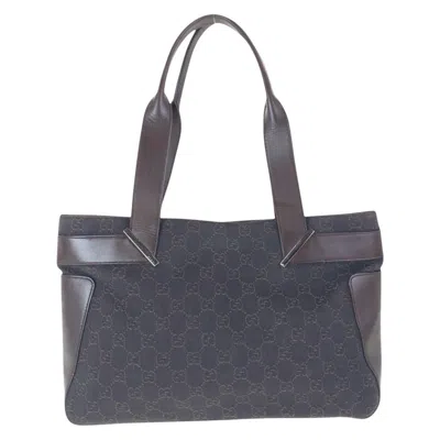 Pre-owned Gucci Brown Gg Canvas Leather Shoulder Bag Tote Bag ()