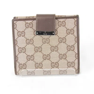 Pre-owned Gucci Brown Gg Canvas Leather Wallet (bi-fold) ()
