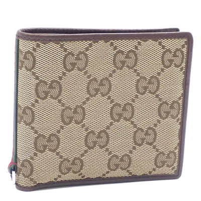 Pre-owned Gucci Brown Gg Canvas Leather Wallet (bi-fold) ()