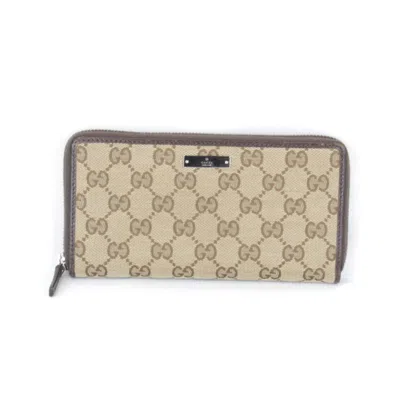 Pre-owned Gucci Brown Gg Canvas Long Wallet (bi-fold) ()