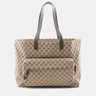Pre-owned Gucci Brown Gg Canvas Maxi Tote