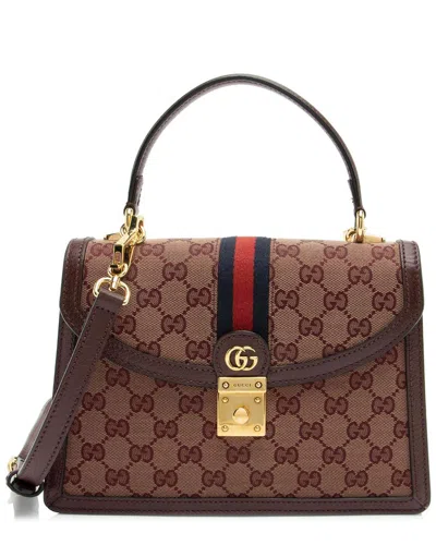 Gucci Brown Gg Canvas Ophidia Small Top Handle (authentic Pre-loved)