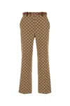 Gucci Tailored Pants With Distinctive Logo Pattern In Brown