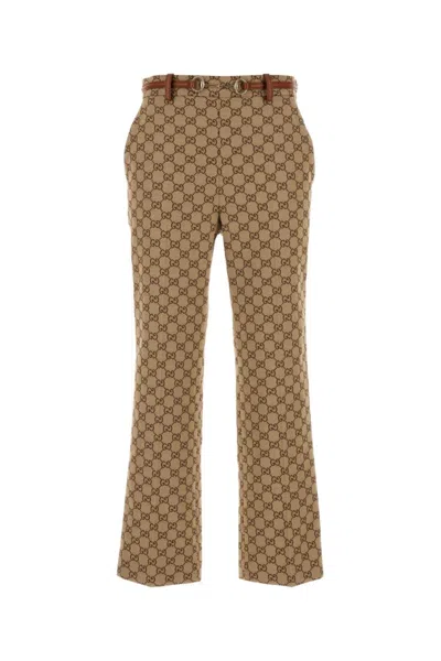 GUCCI BROWN GG CANVAS PANTS