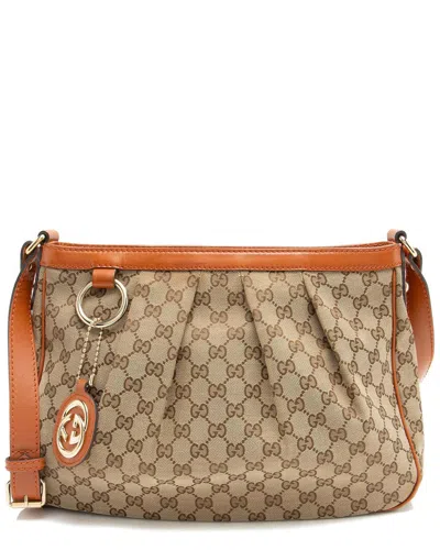 Gucci Brown Gg Canvas Sukey Messenger (authentic Pre-loved)