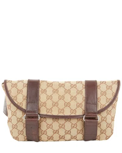Gucci Brown Gg Canvas Waist Bag (authentic )