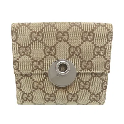 Pre-owned Gucci Brown Gg Canvas Wallet (bi-fold) ()