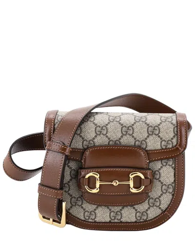 Gucci Brown Gg Coated Canvas & Leather Horsebit 1955 Belt Bag Mini (authentic  Pre-loved)