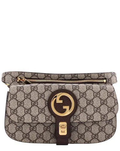Gucci Brown Gg Coated Canvas Blondie Flap Pocket Belt Bag (authentic Pre-  Loved)