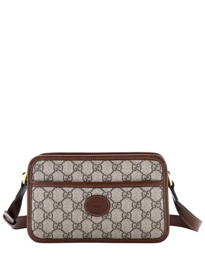 Gucci Brown Gg Coated Canvas Interlocking G Patch Camera Bag Mini (authentic  Pre-loved)
