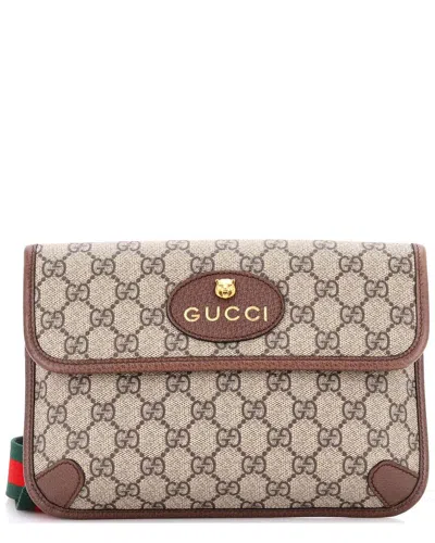 Gucci Brown Gg Coated Canvas Neo Vintage Flap Belt Bag (authentic Pre-loved) In Multi