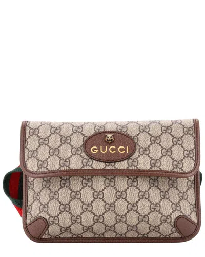 Gucci Brown Gg Coated Canvas Neo Vintage Flap Belt Bag (authentic Pre-loved) In Multi